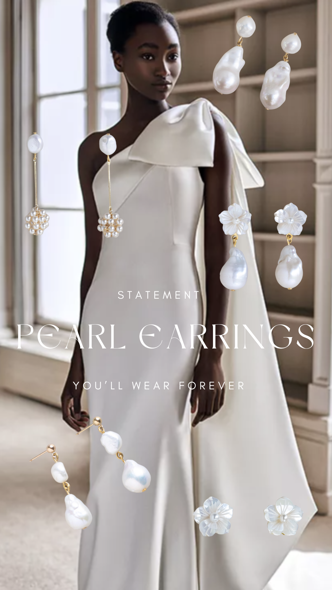 Statement pearl earrings for weddings by megan therese