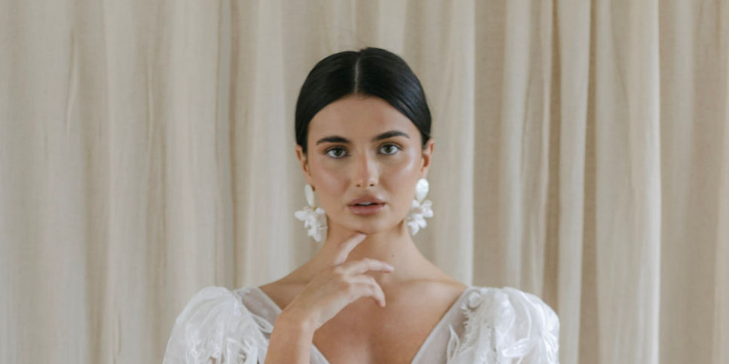 statement wedding earrings by megan therese