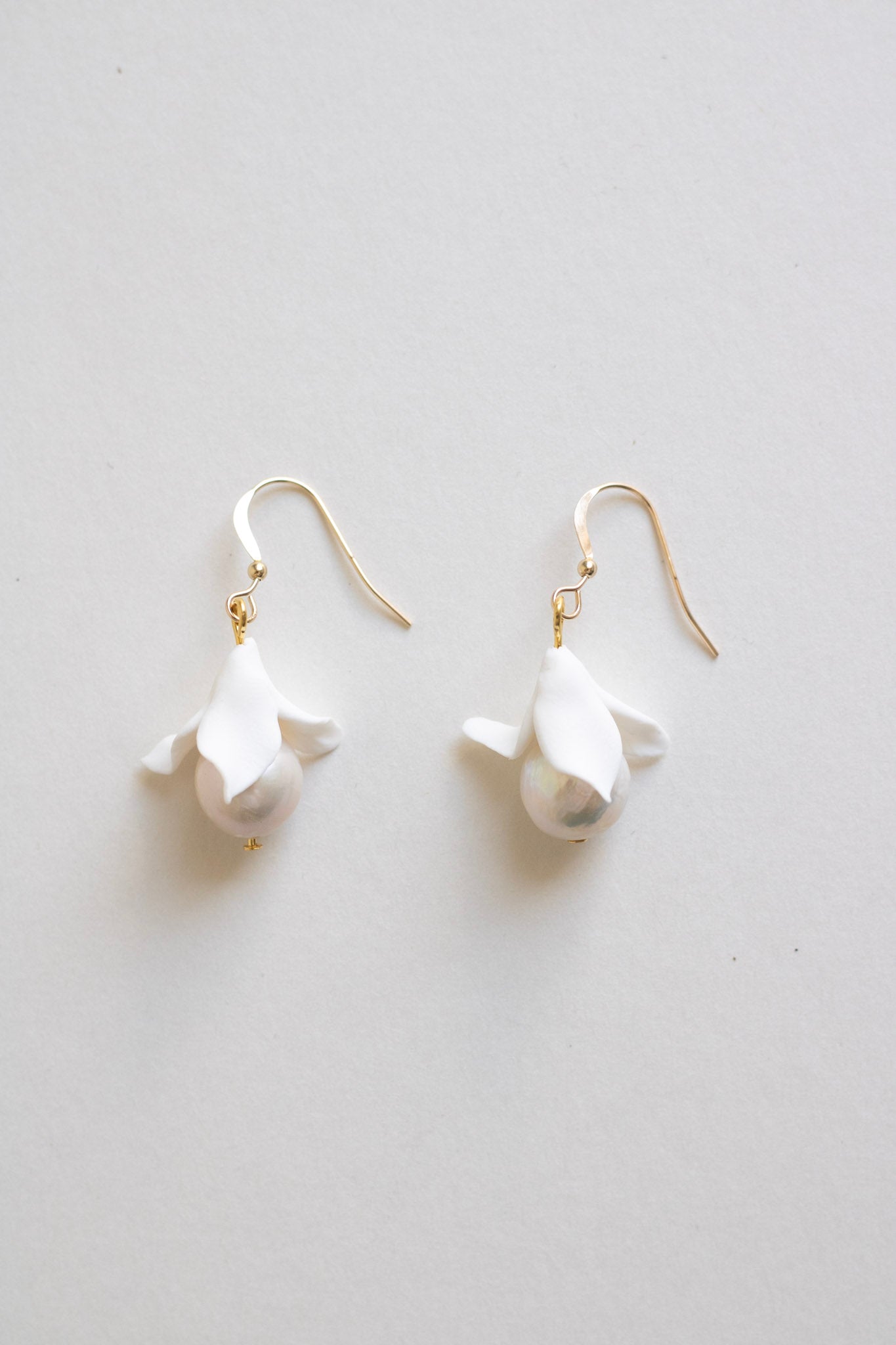 clay and pearl drop earrings by megan therese