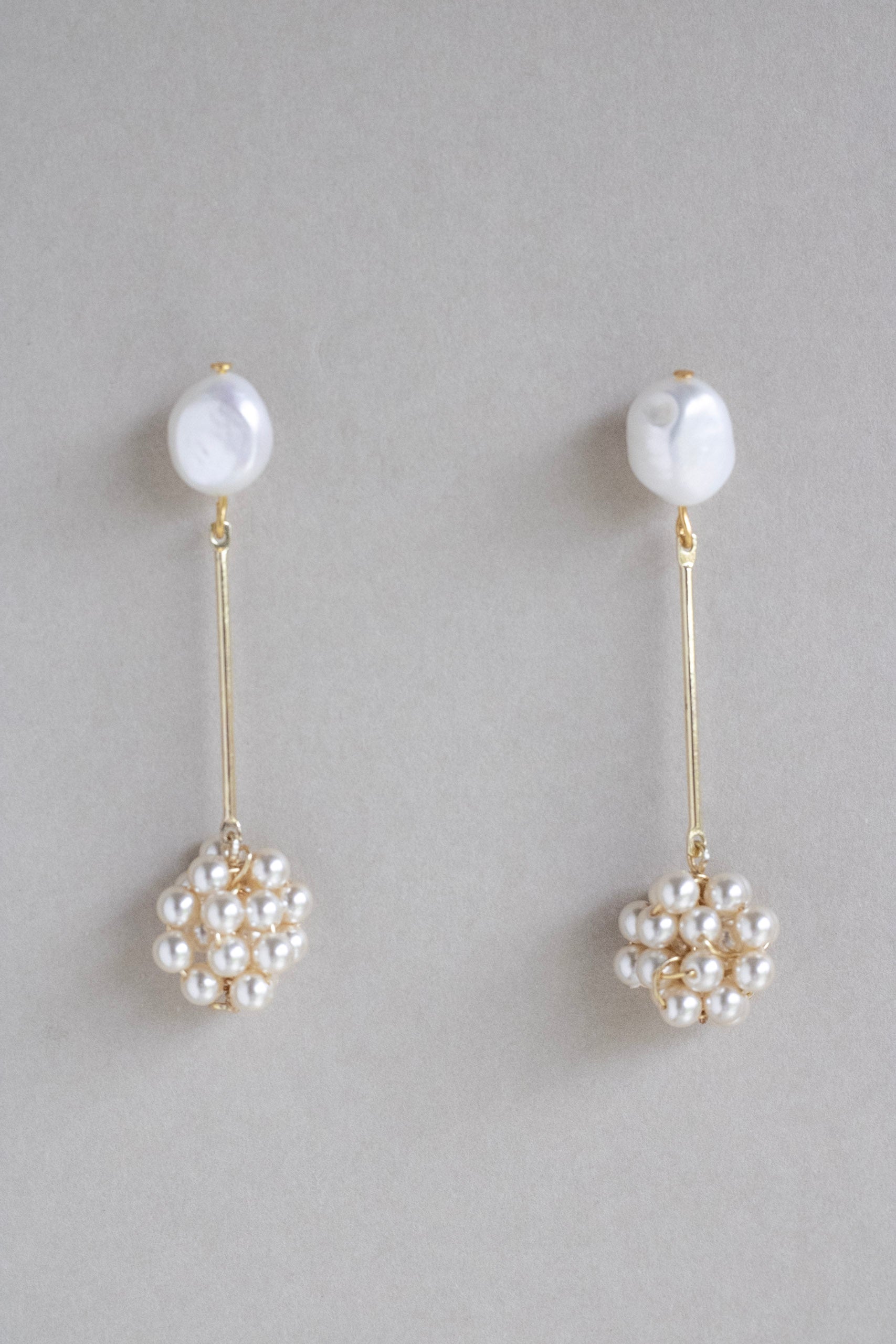 long drop pearl bridal earrings by megan therese