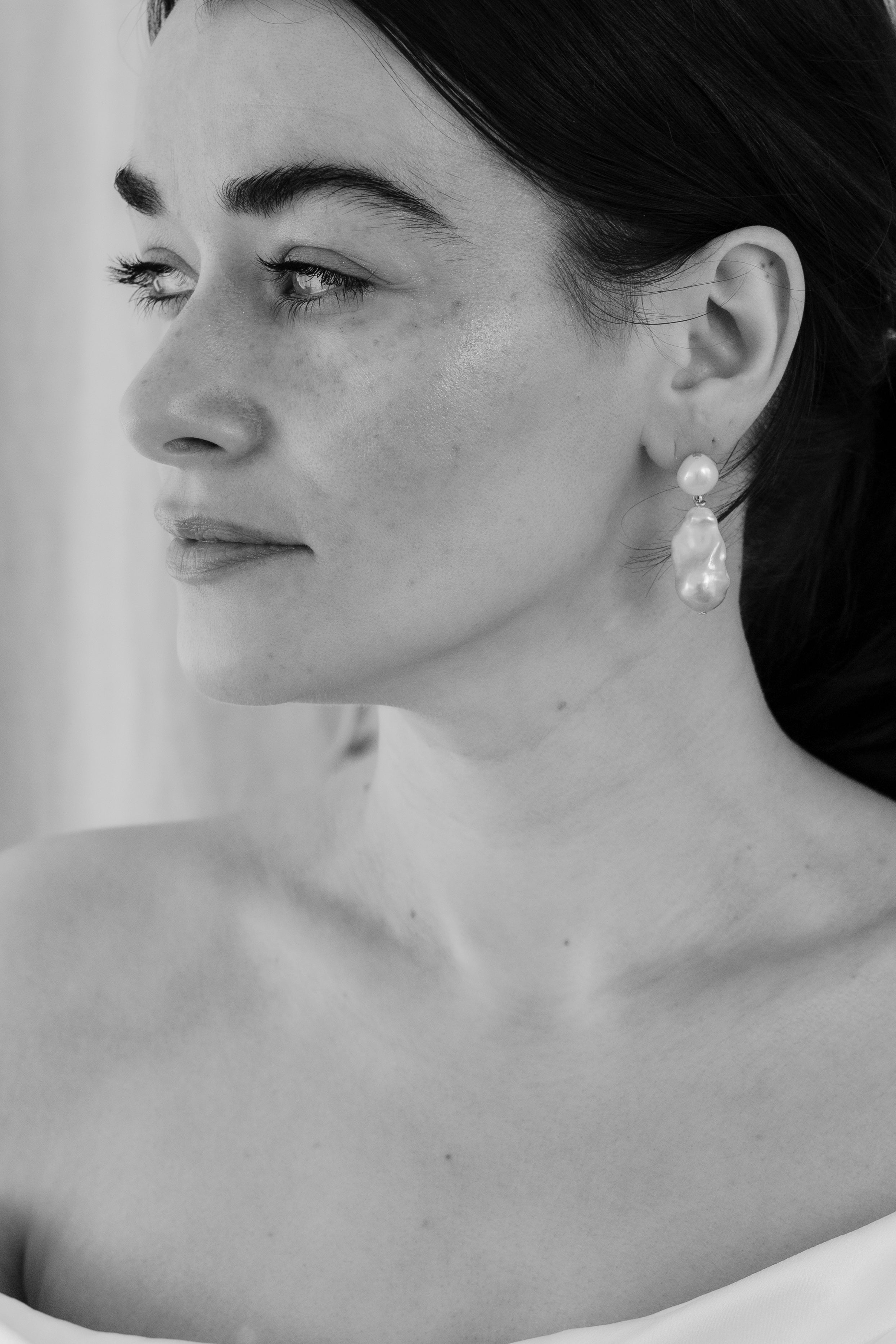 Statement, classic pearl drop earrings by Megan Therese