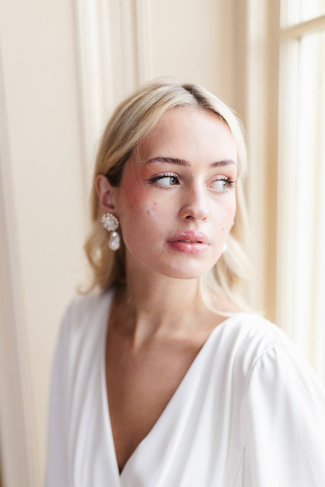 statement pearl drop earrings for modern brides by megan therese