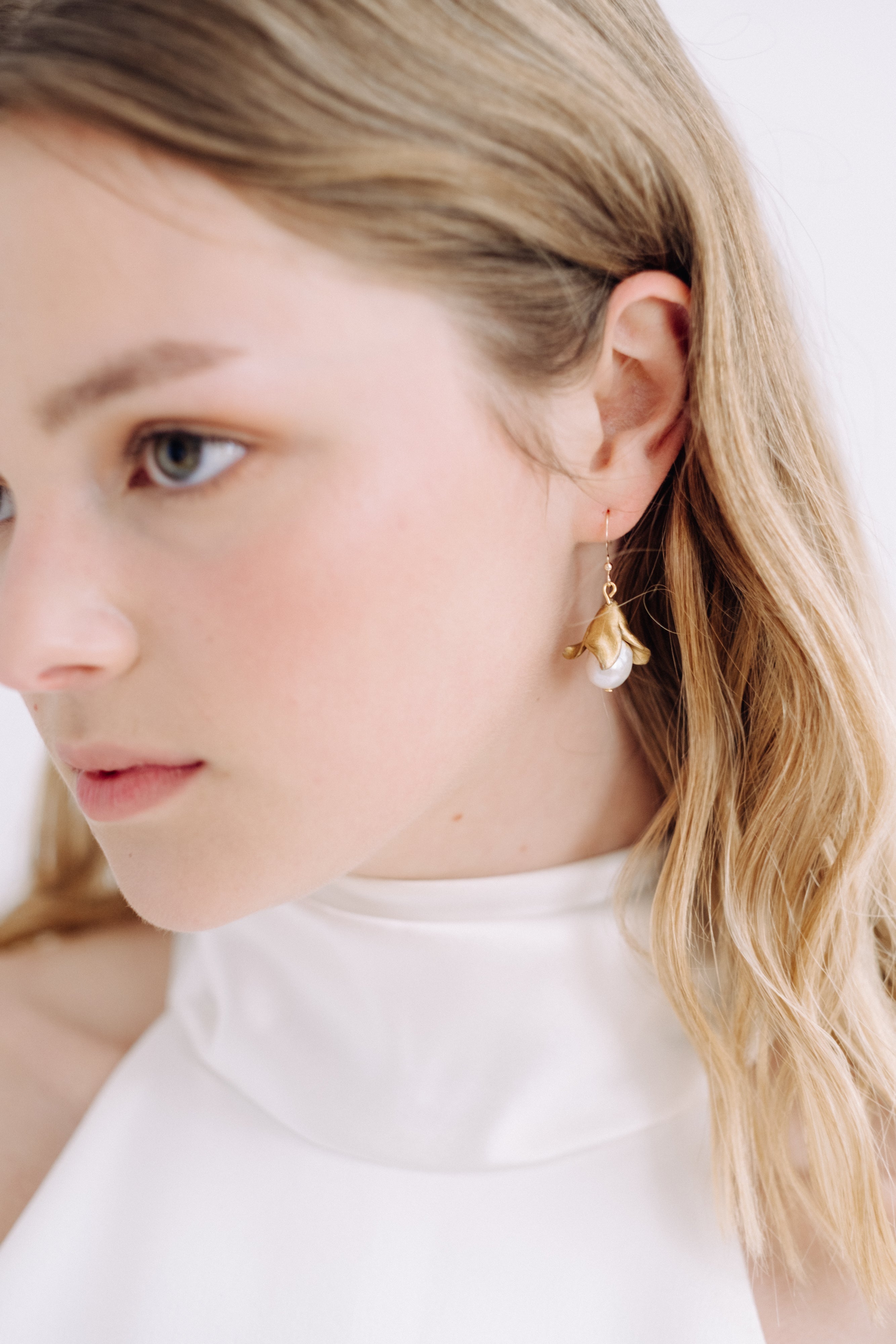 baroque pearl bridal earrings by megan therese