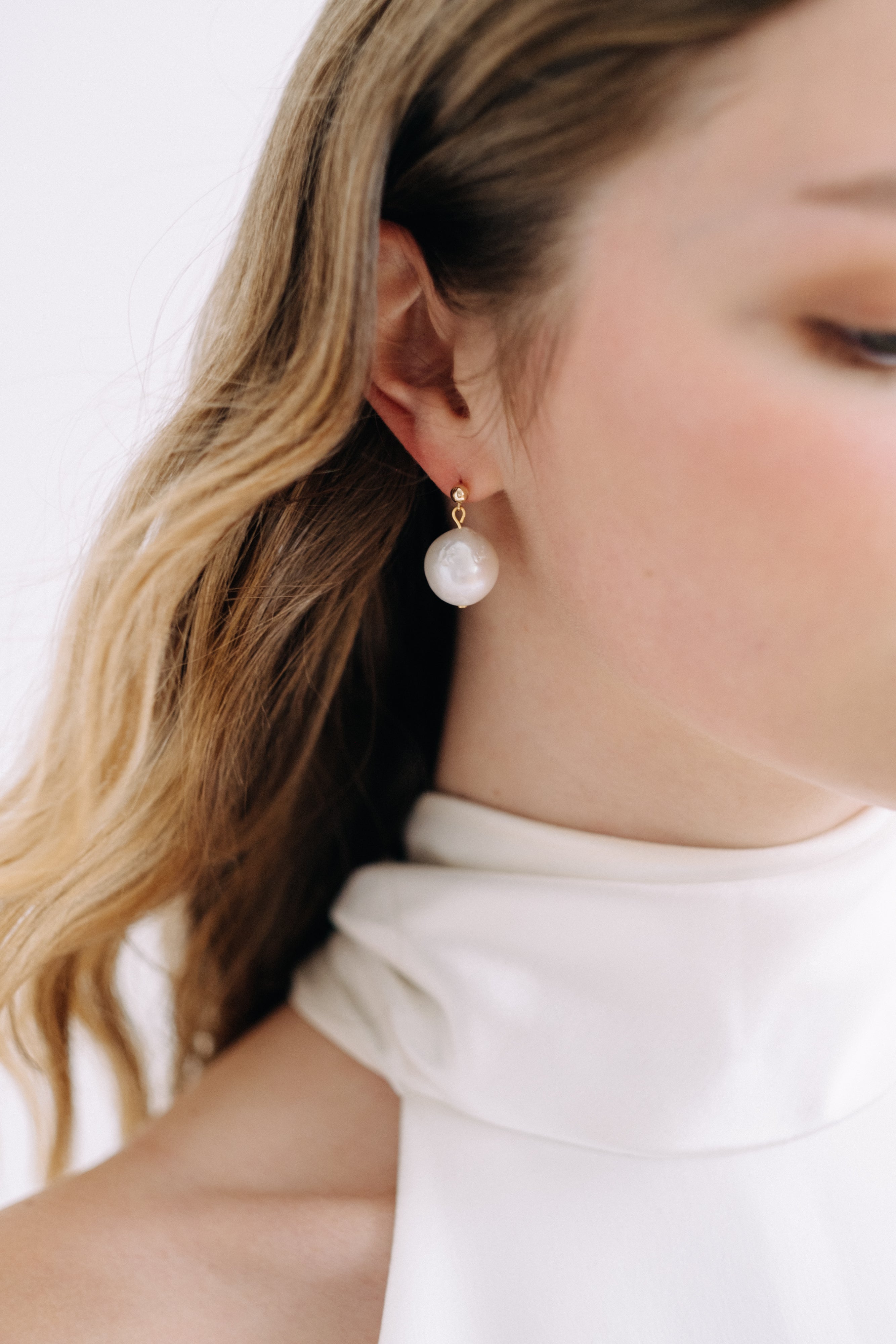 luxury baroque pearl earrings by megan therese