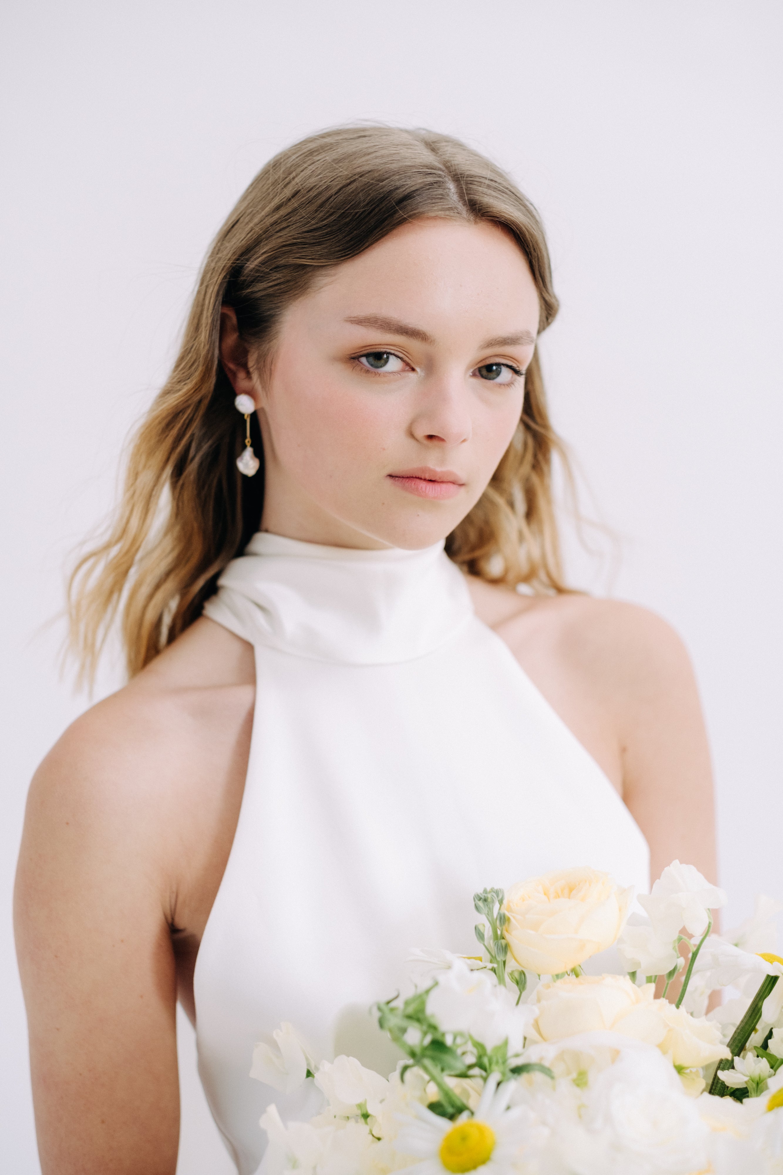 luxury baroque pearl bridal earrings for megan therese