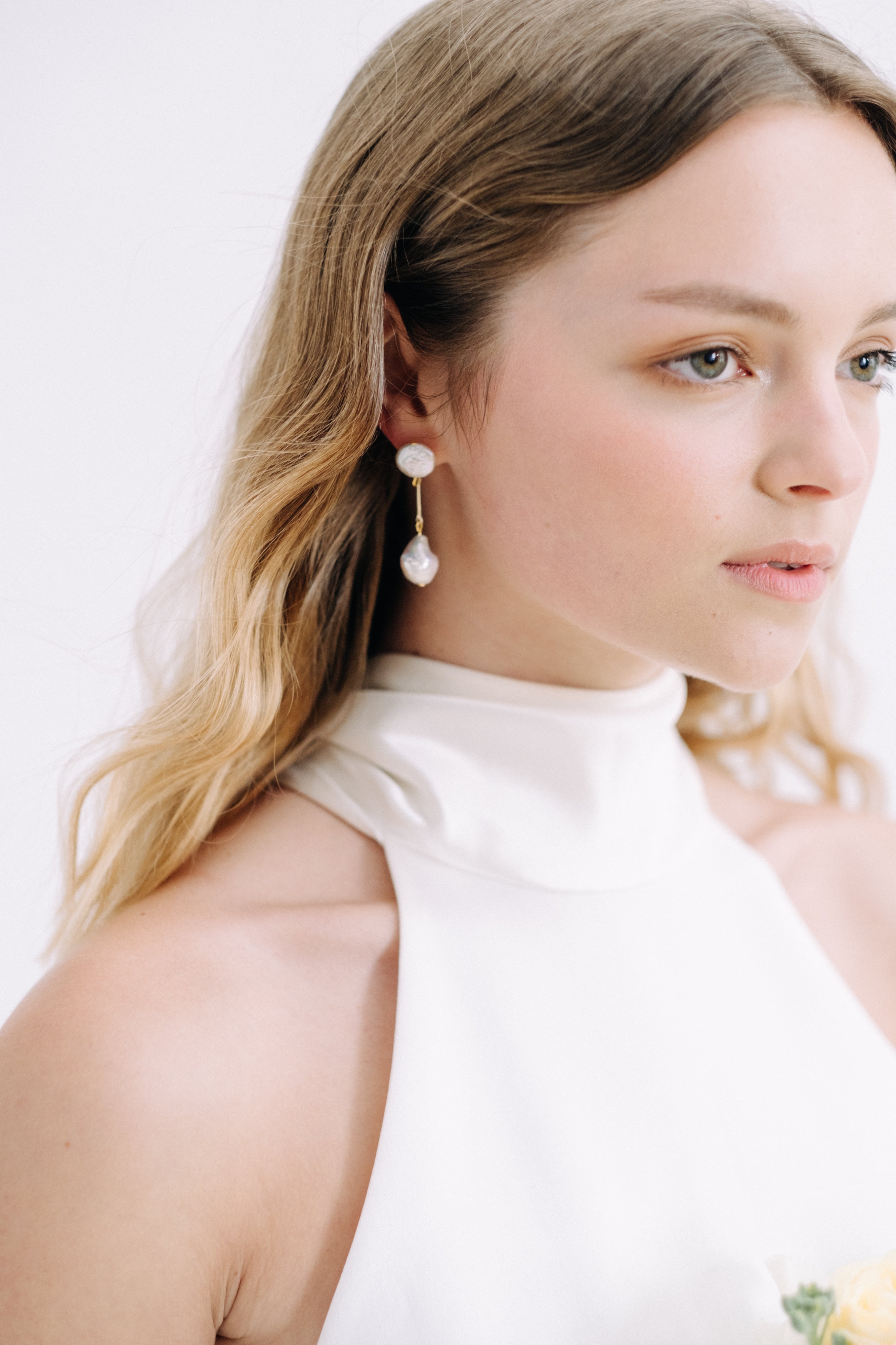luxury baroque pearl bridal earrings for megan therese