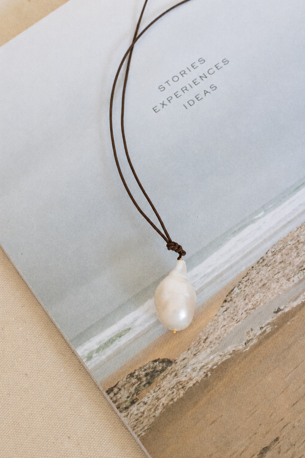 Mara Leather Pearl Necklace