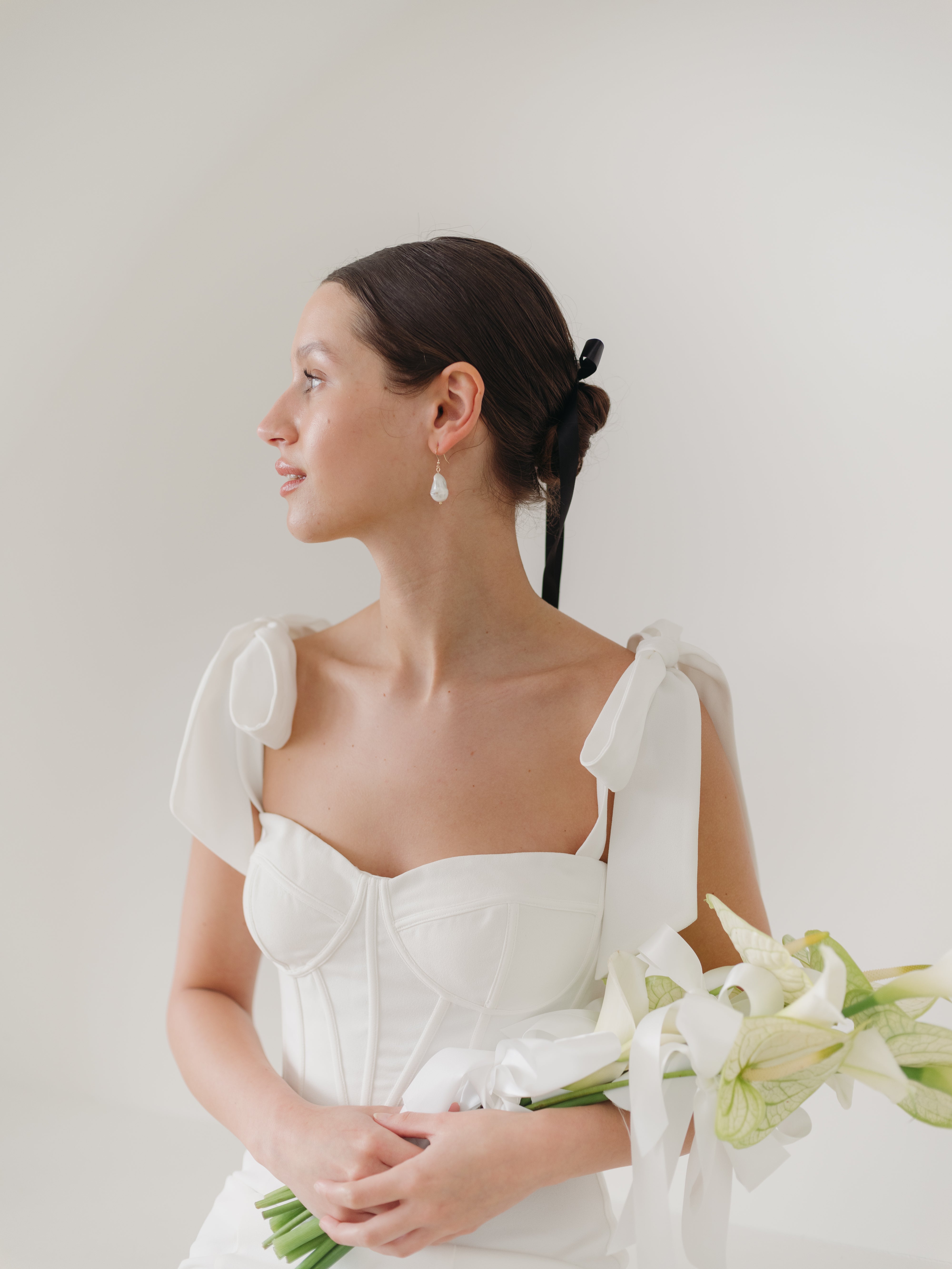 gold baroque bridal earring by megan therese