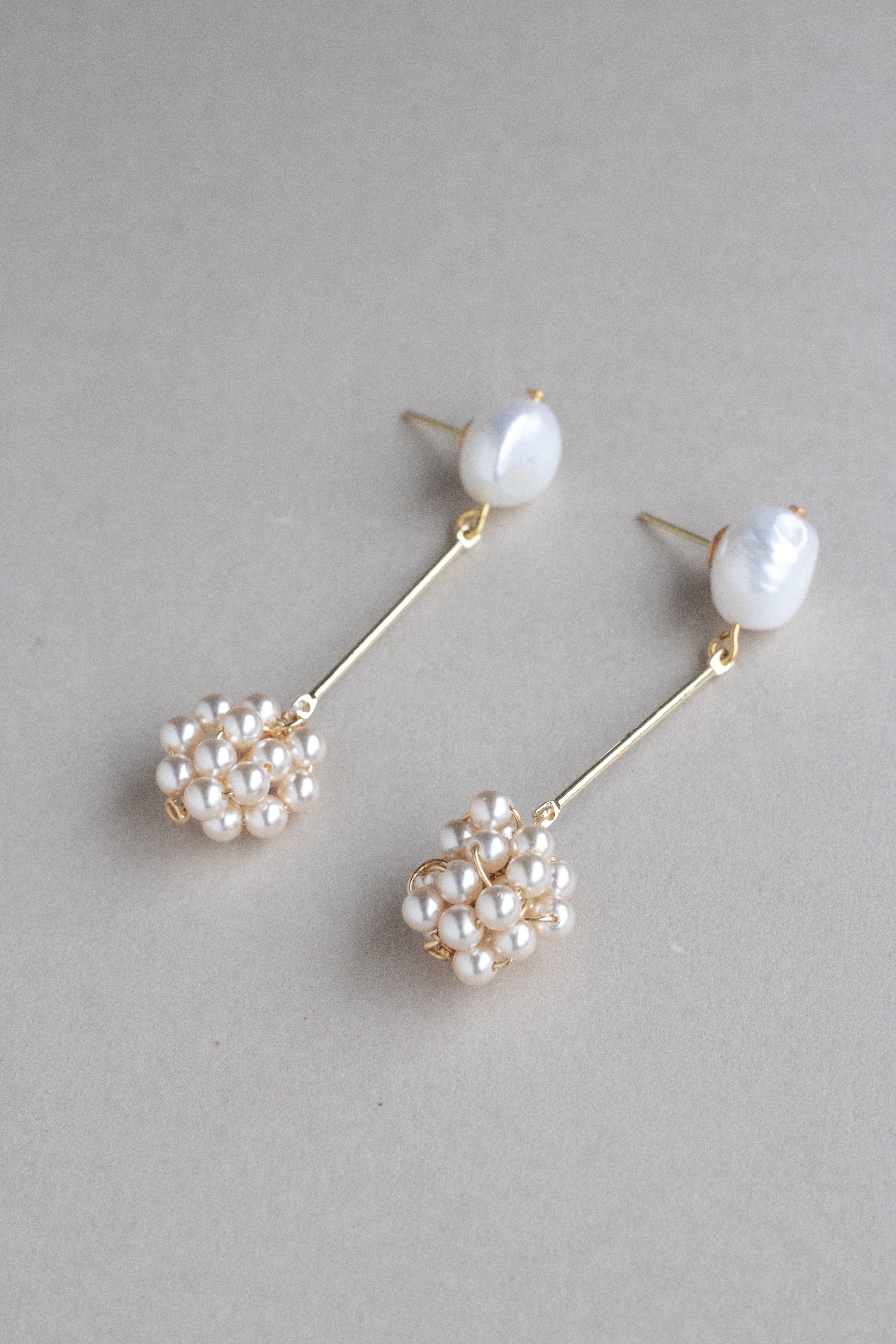 long drop pearl bridal earrings by megan therese