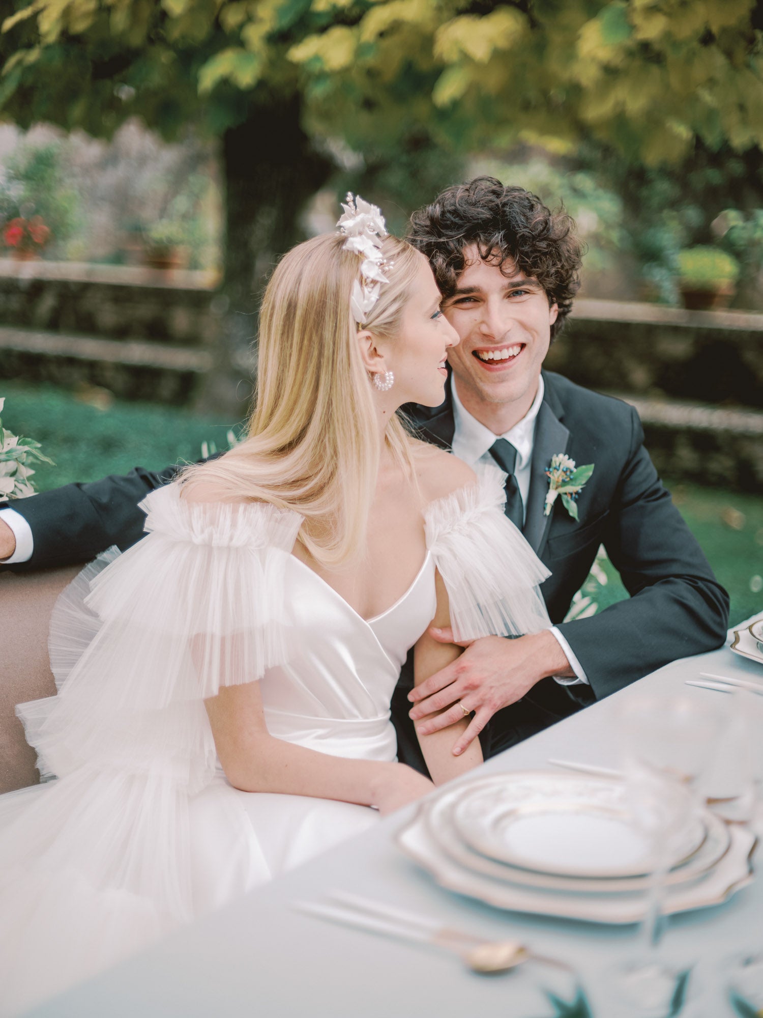 luxury bride and groom shot in film