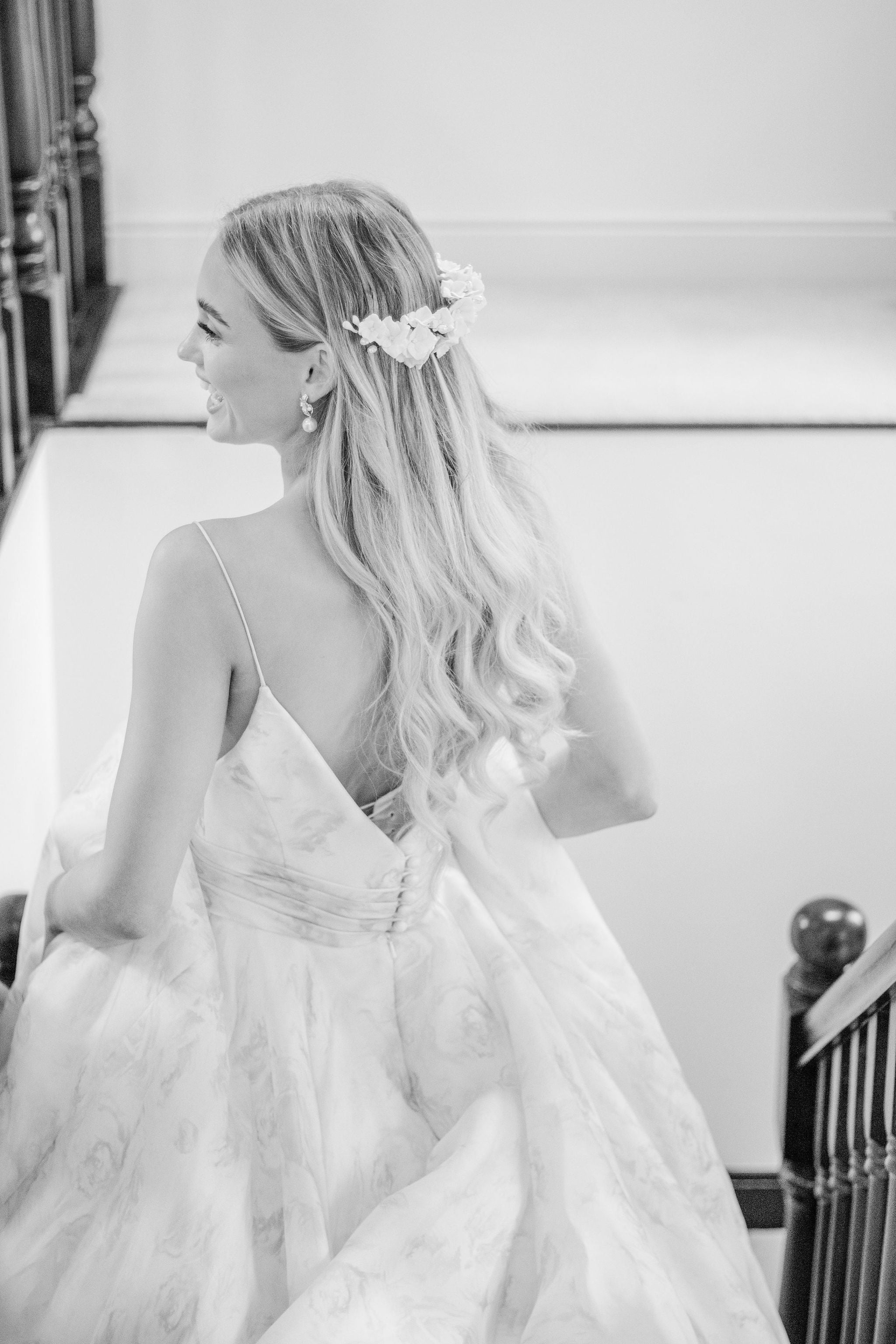 Handmade luxury bridal headpiece by megan therese on bride getting married