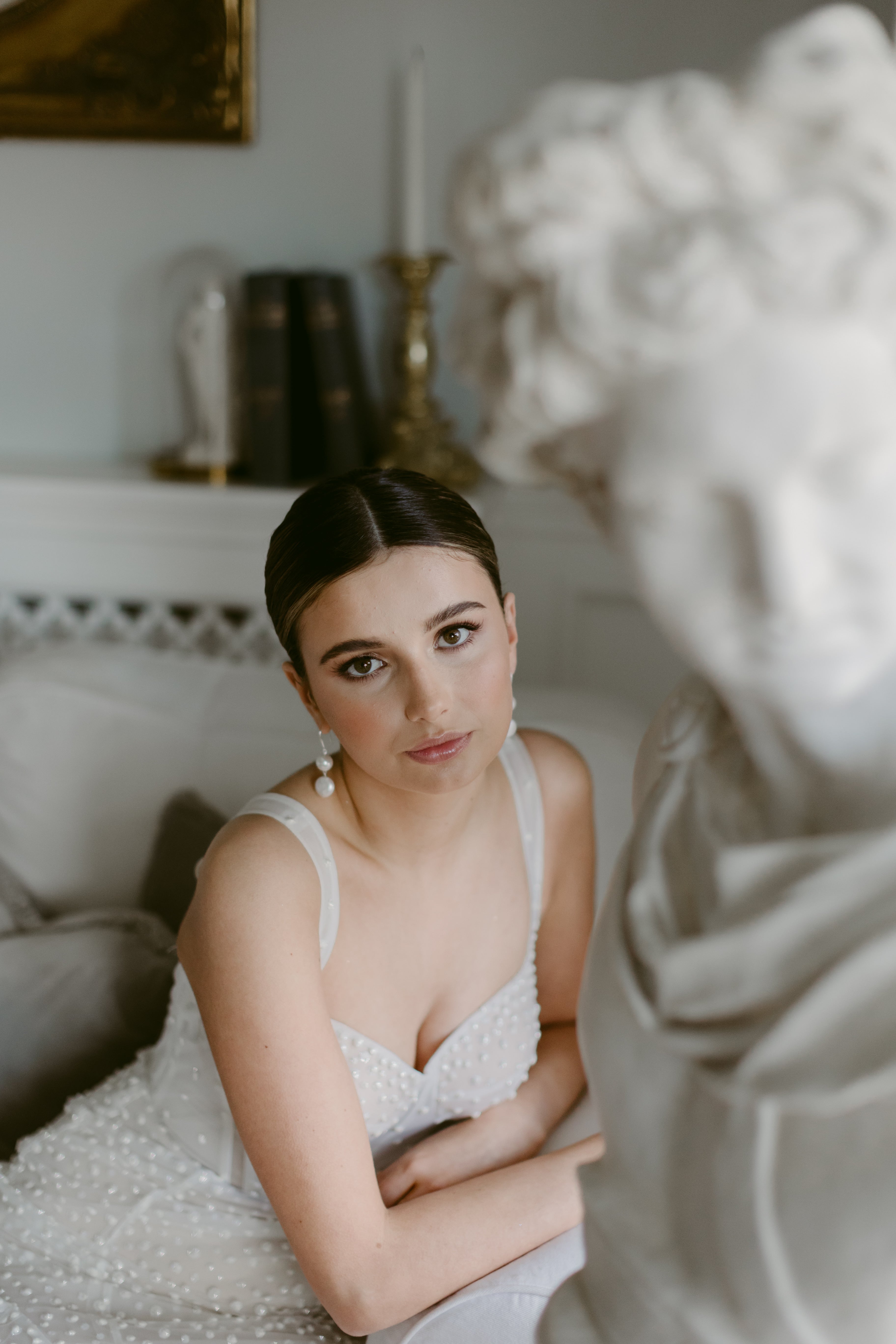 freshwater pearl pendant drop earrings by megan therese