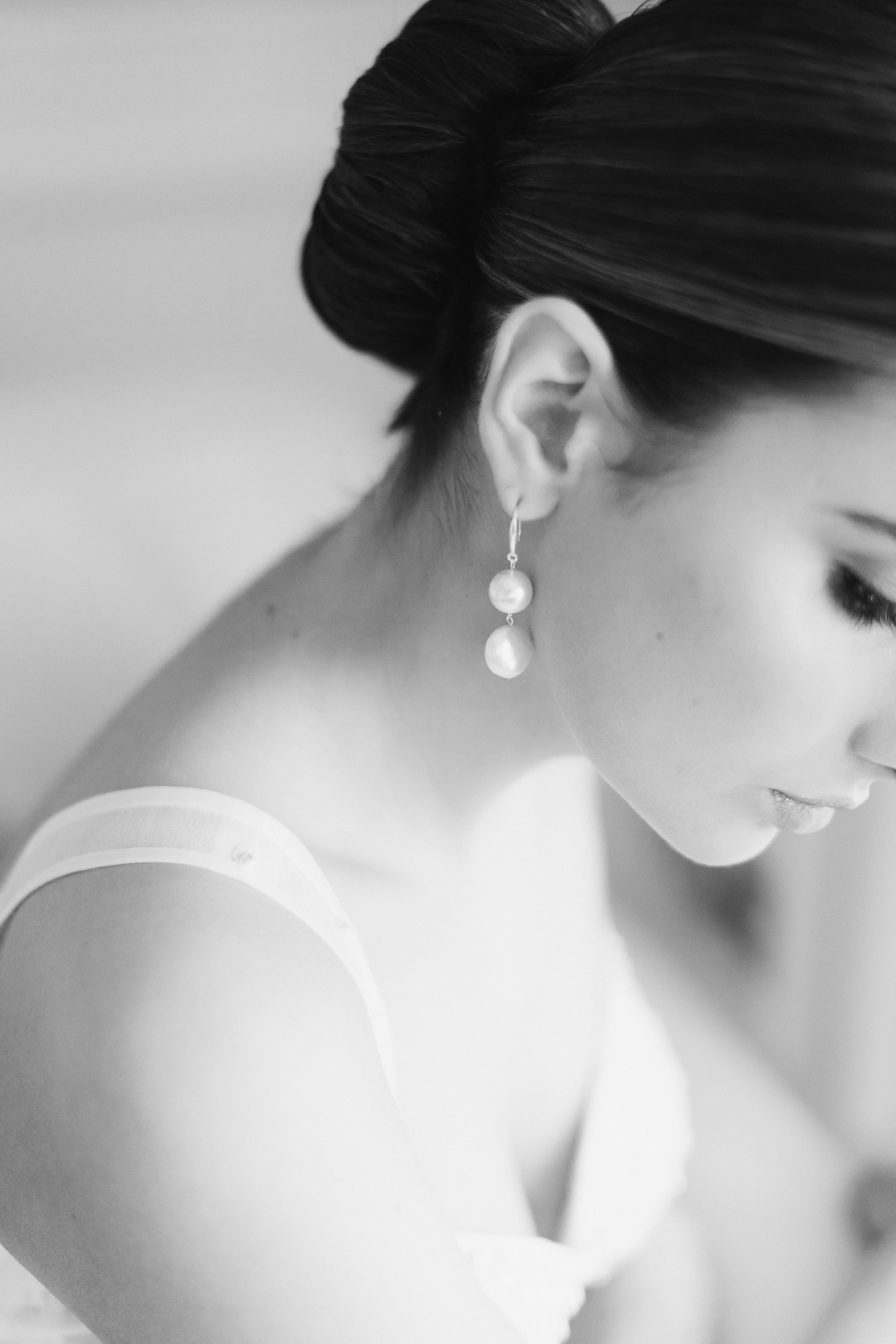 freshwater pearl pendant drop earrings by megan therese