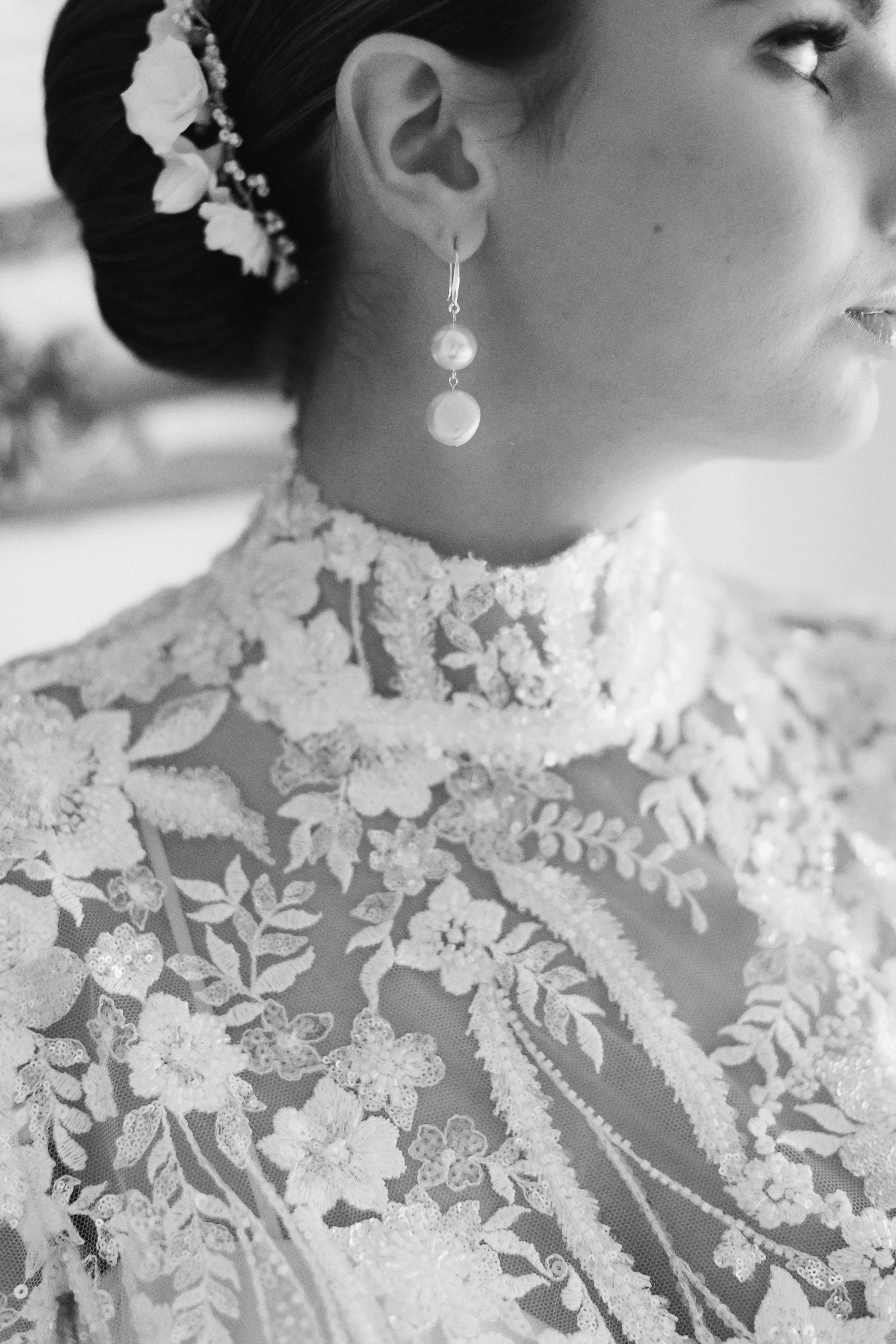 freshwater pearl pendant drop earrings by megan therese