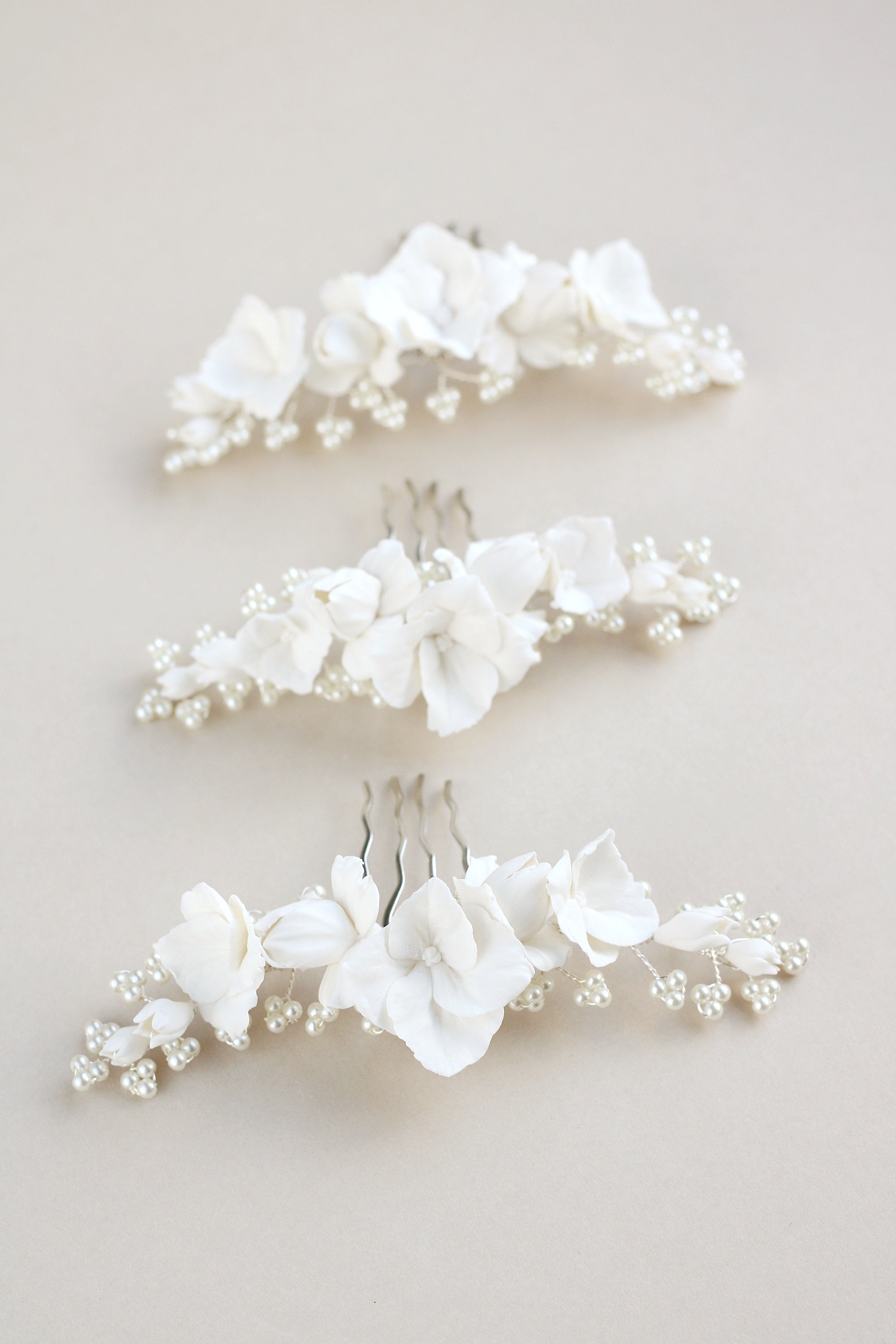 bridal accessories made from clay flowers by megan therese