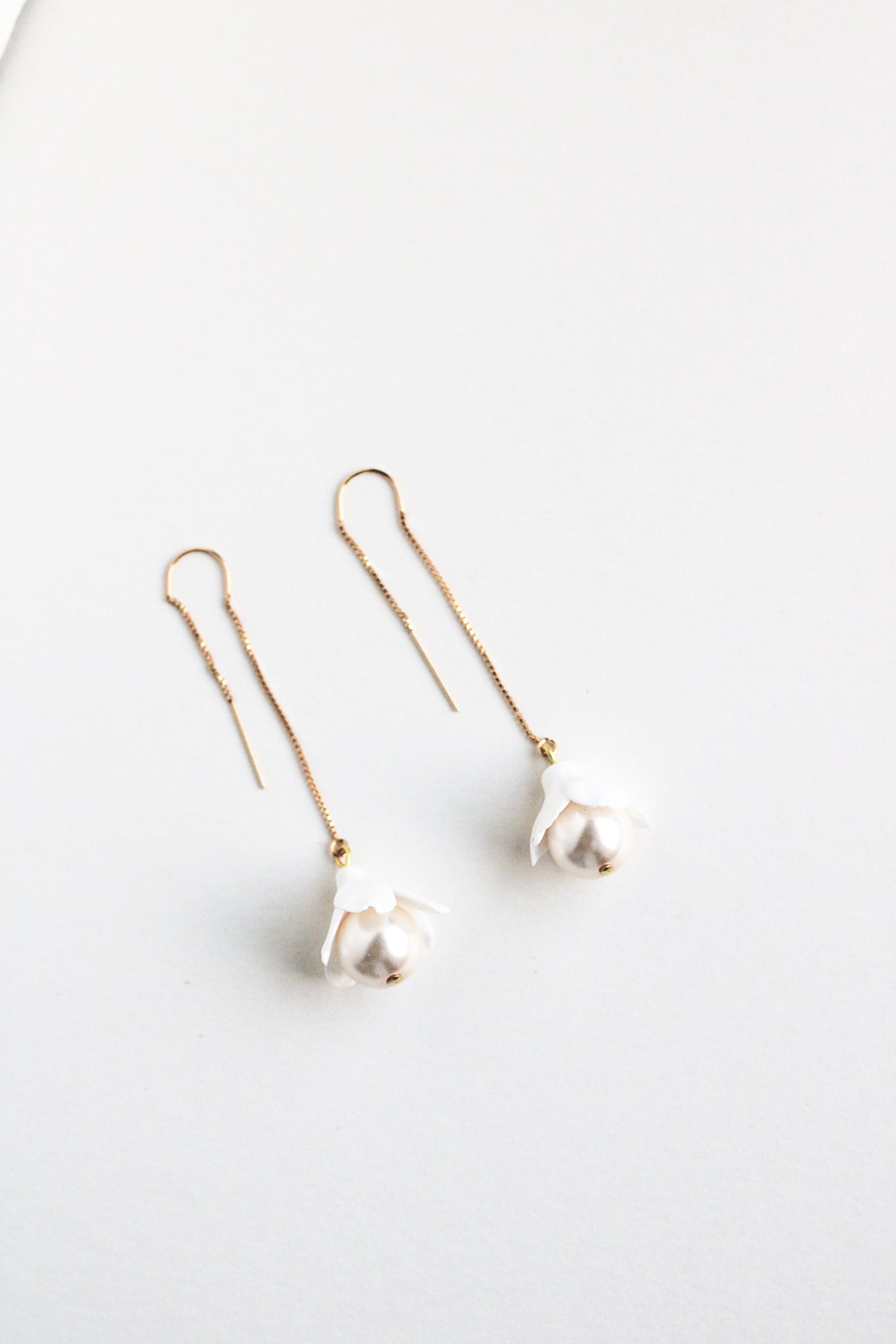minimal pearl drop earrings by megan therese