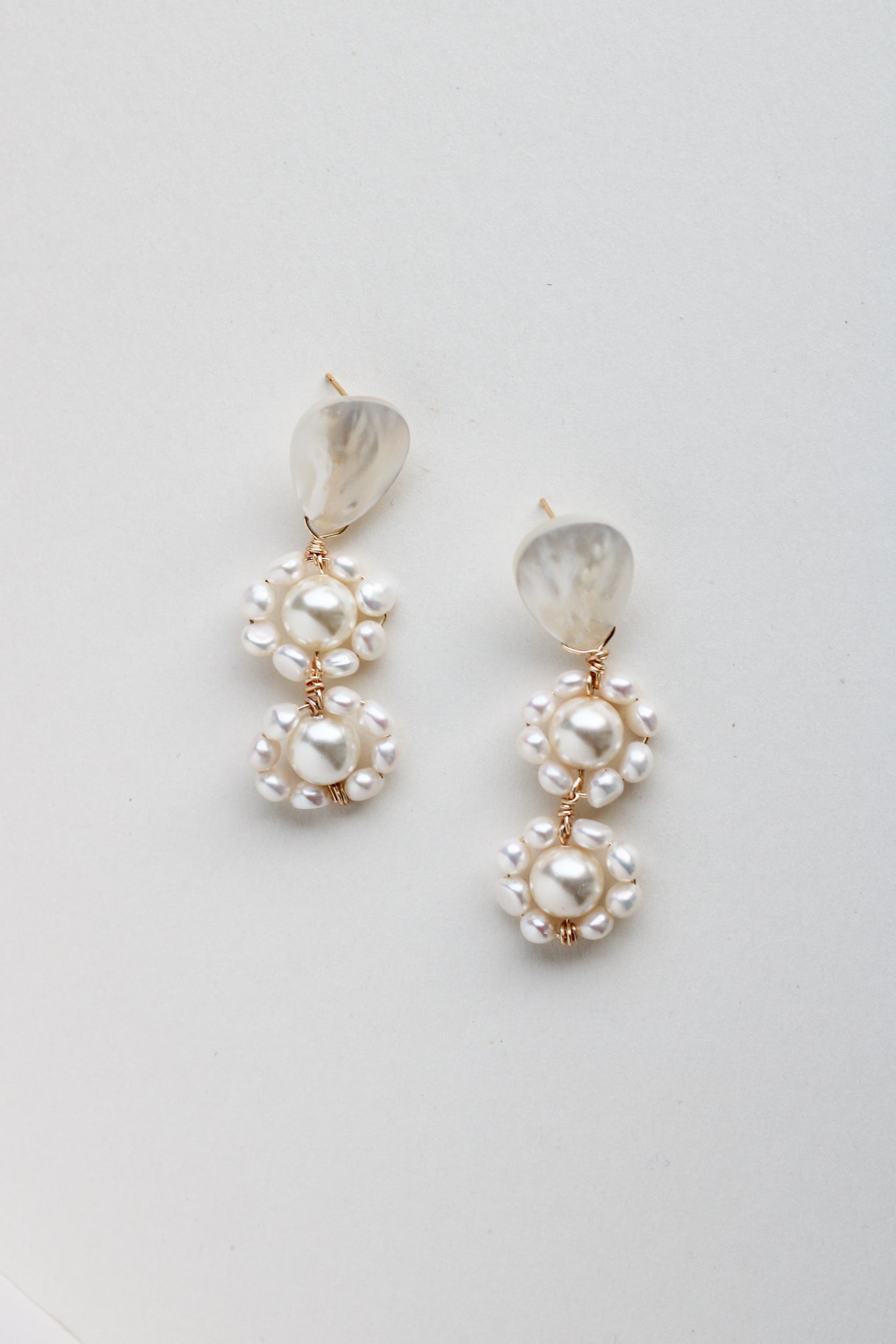 luxury pearl bridal earrings by megan therese