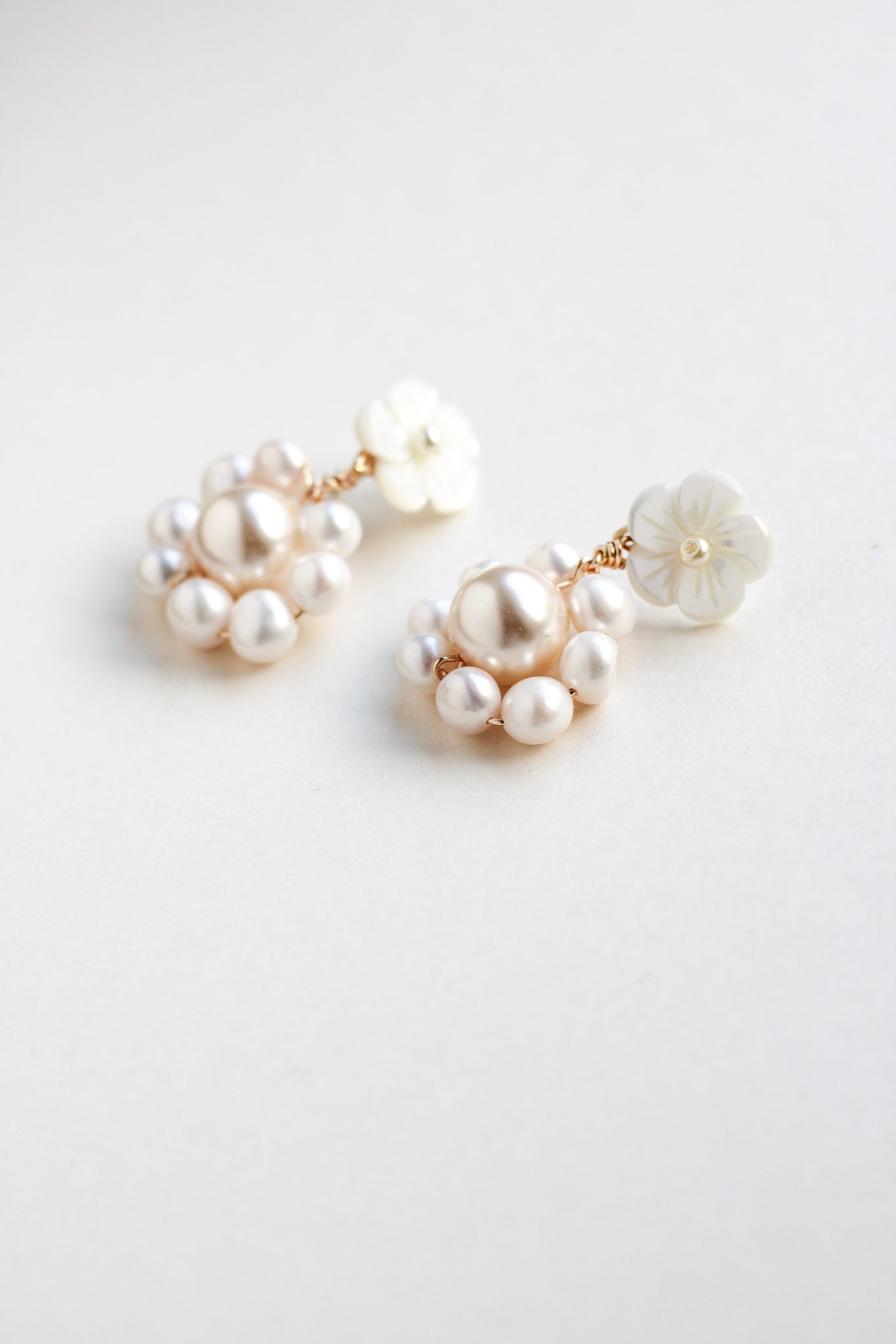 handmade luxury pearl bridal earrings be megan therese