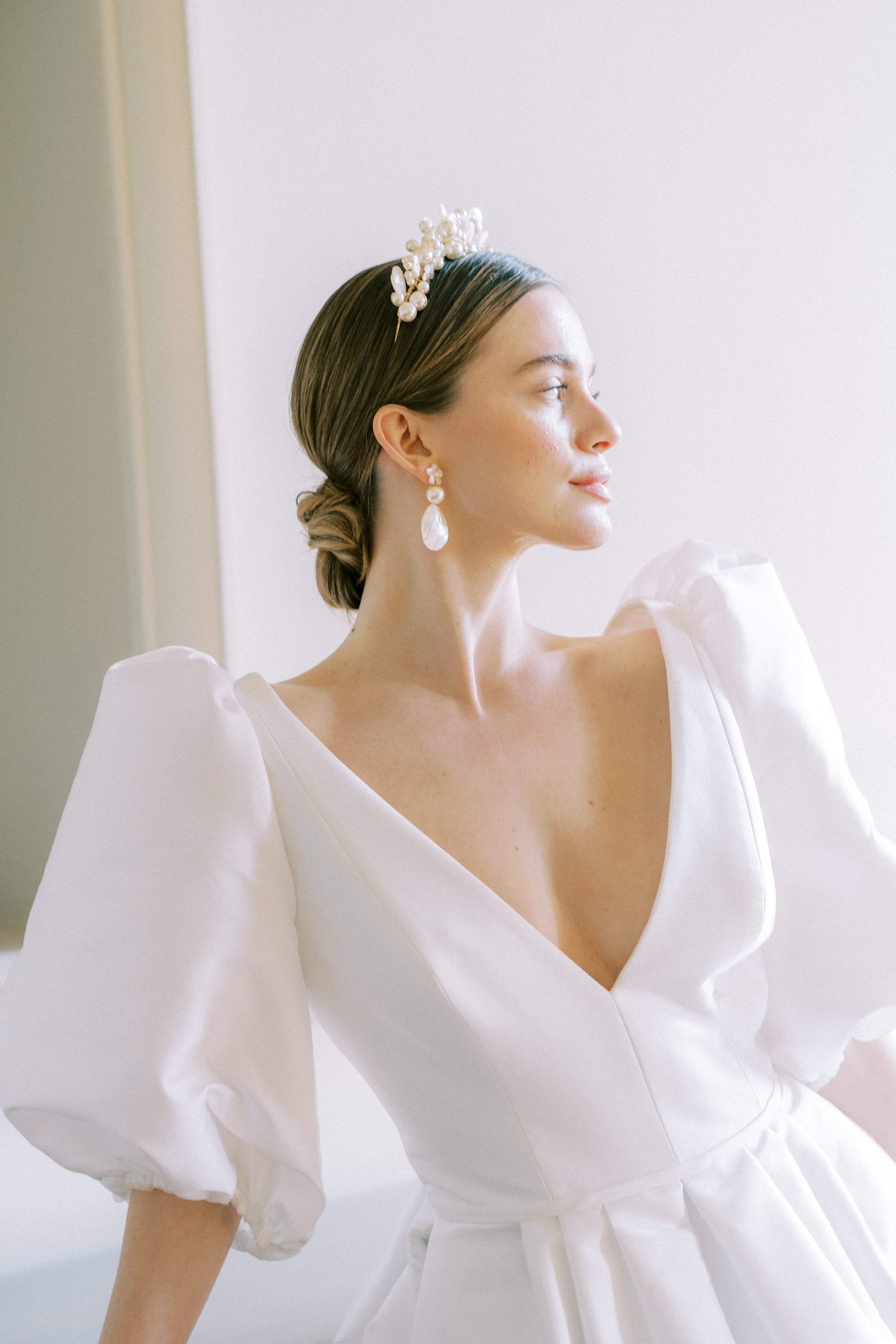 statement pearl wedding earrings