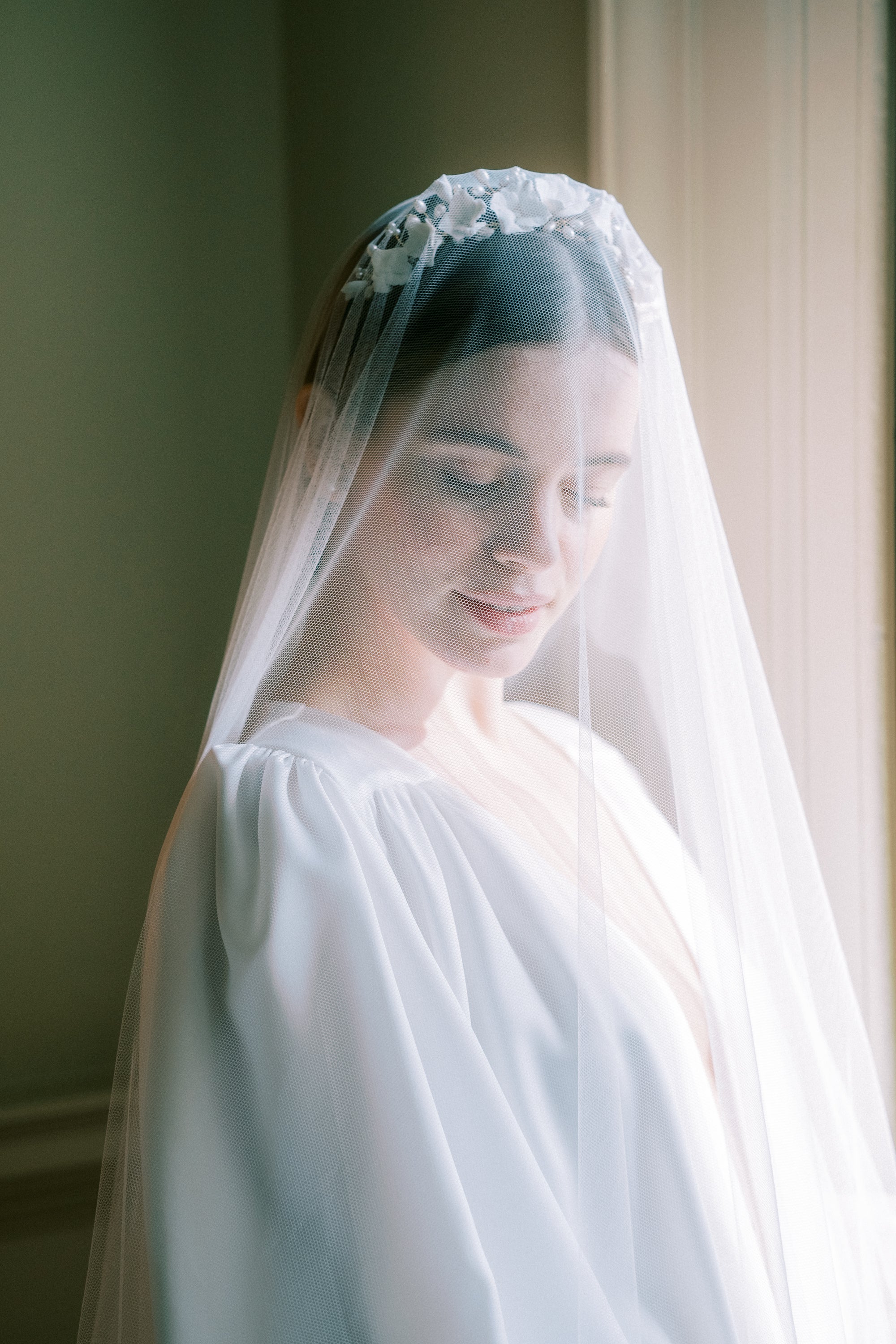 claudette clay wedding crown and veil by megan therese