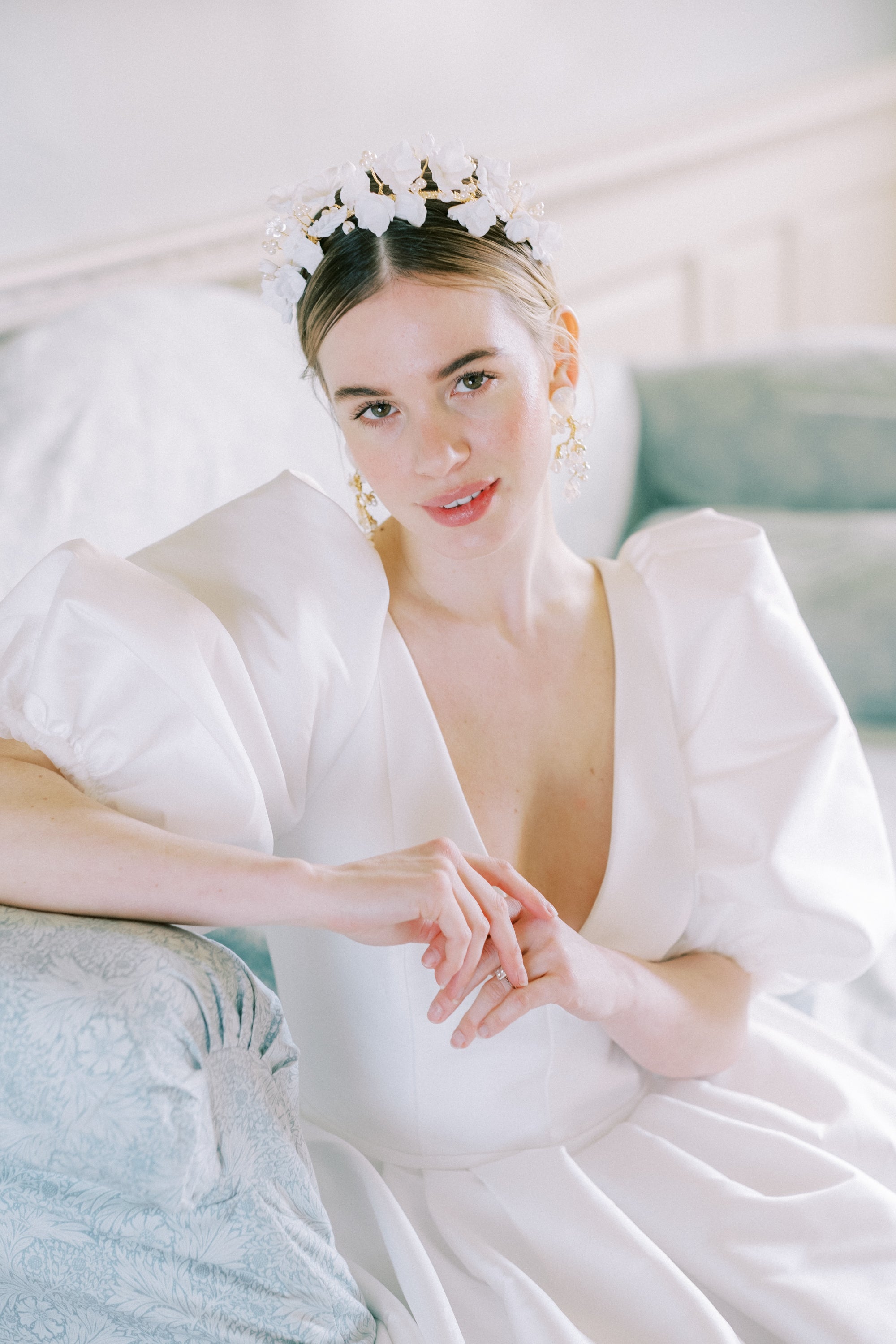 how to wear a bridal crown