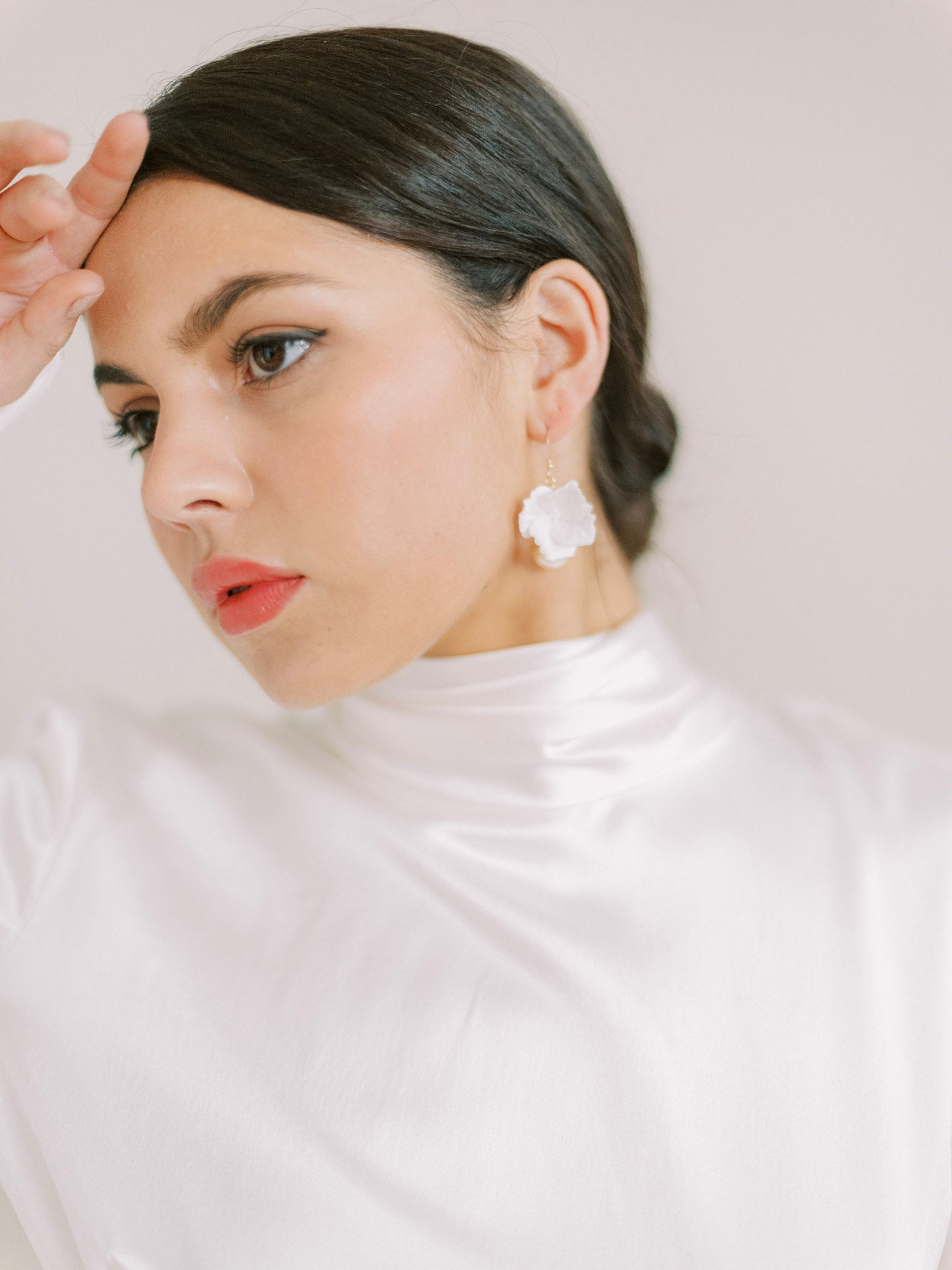 Timeless bridal floral earrings by megan therese