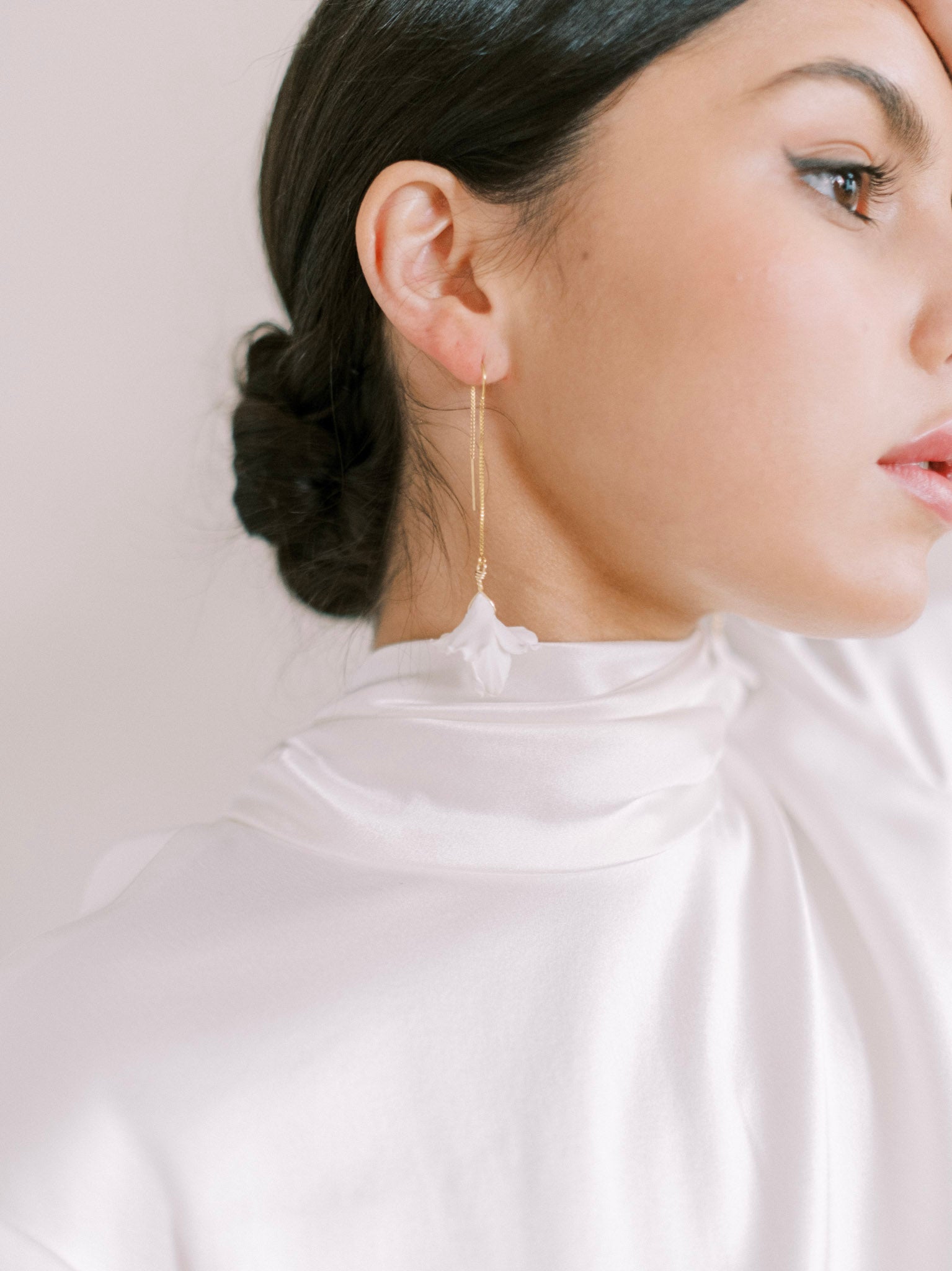 delicate drop bridal earrings
