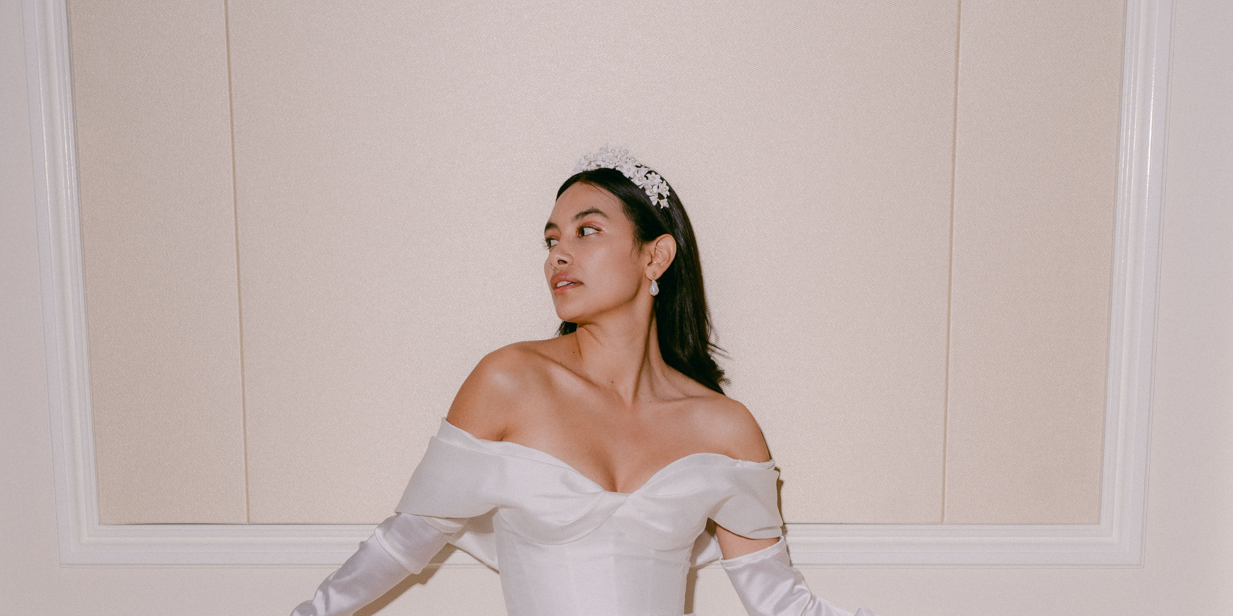 modern pearl bridal headpieces by Megan Therese