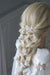 LONG BRIDAL HAIR BRAID WITH FLOWER PETAL PINS BY MEGAN THERESE COUTURE BRIDAL ACCESSORIES
