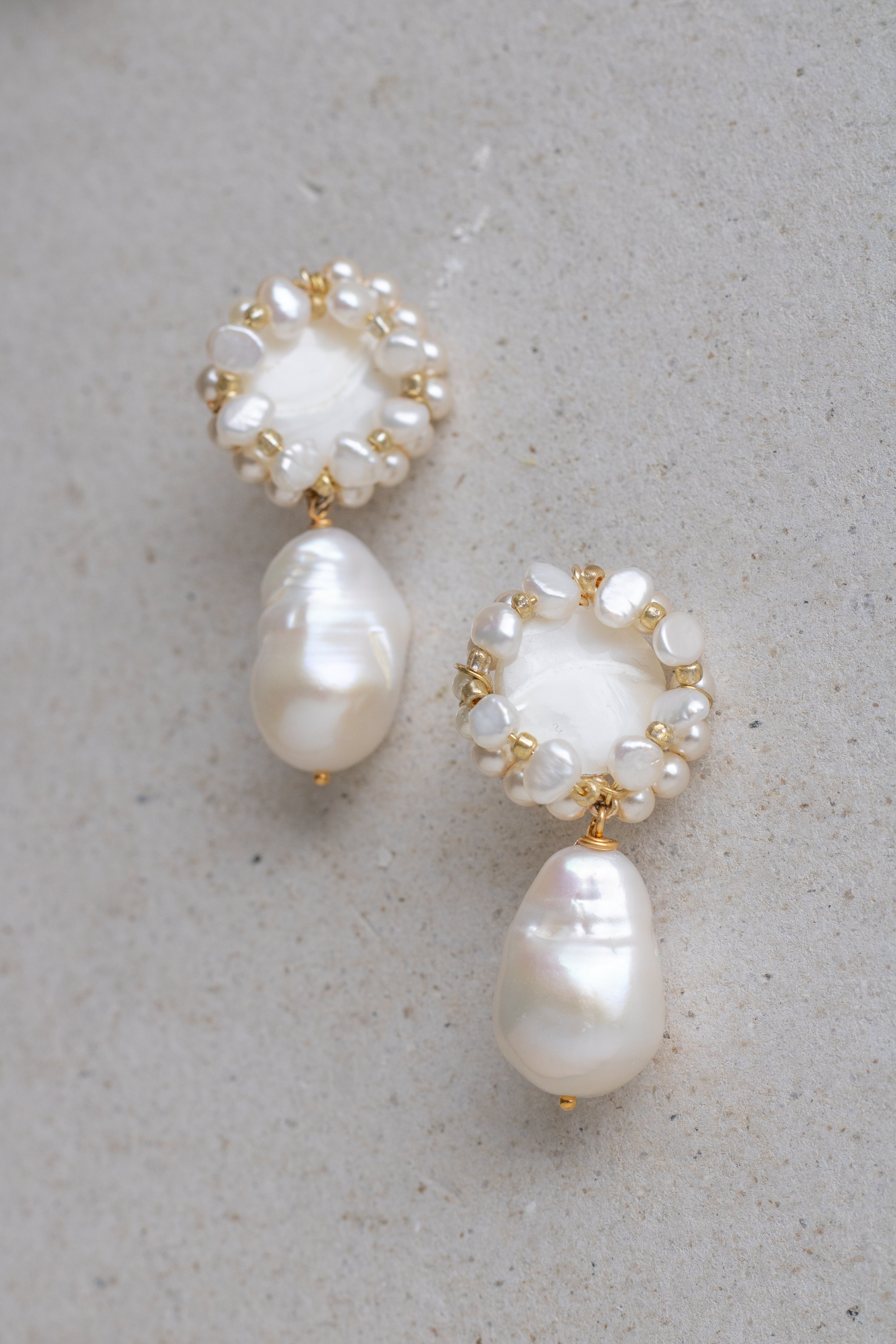 statement pearl drop earrings for modern brides by megan therese