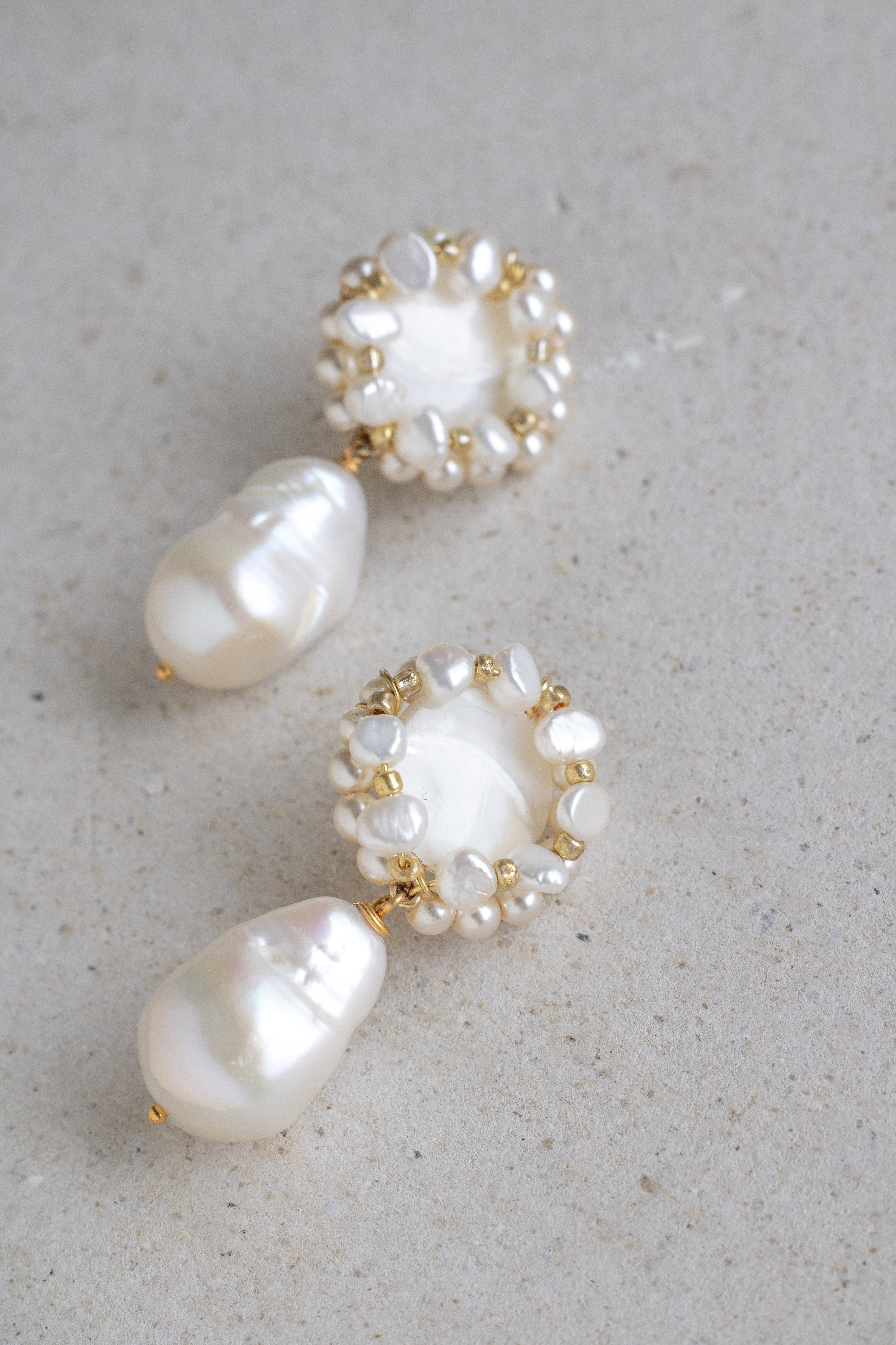 statement pearl drop earrings for modern brides by megan therese