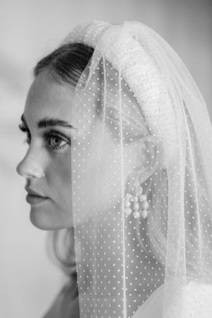 Wren  pearl ivory bridal veil - Megan Therese Couture