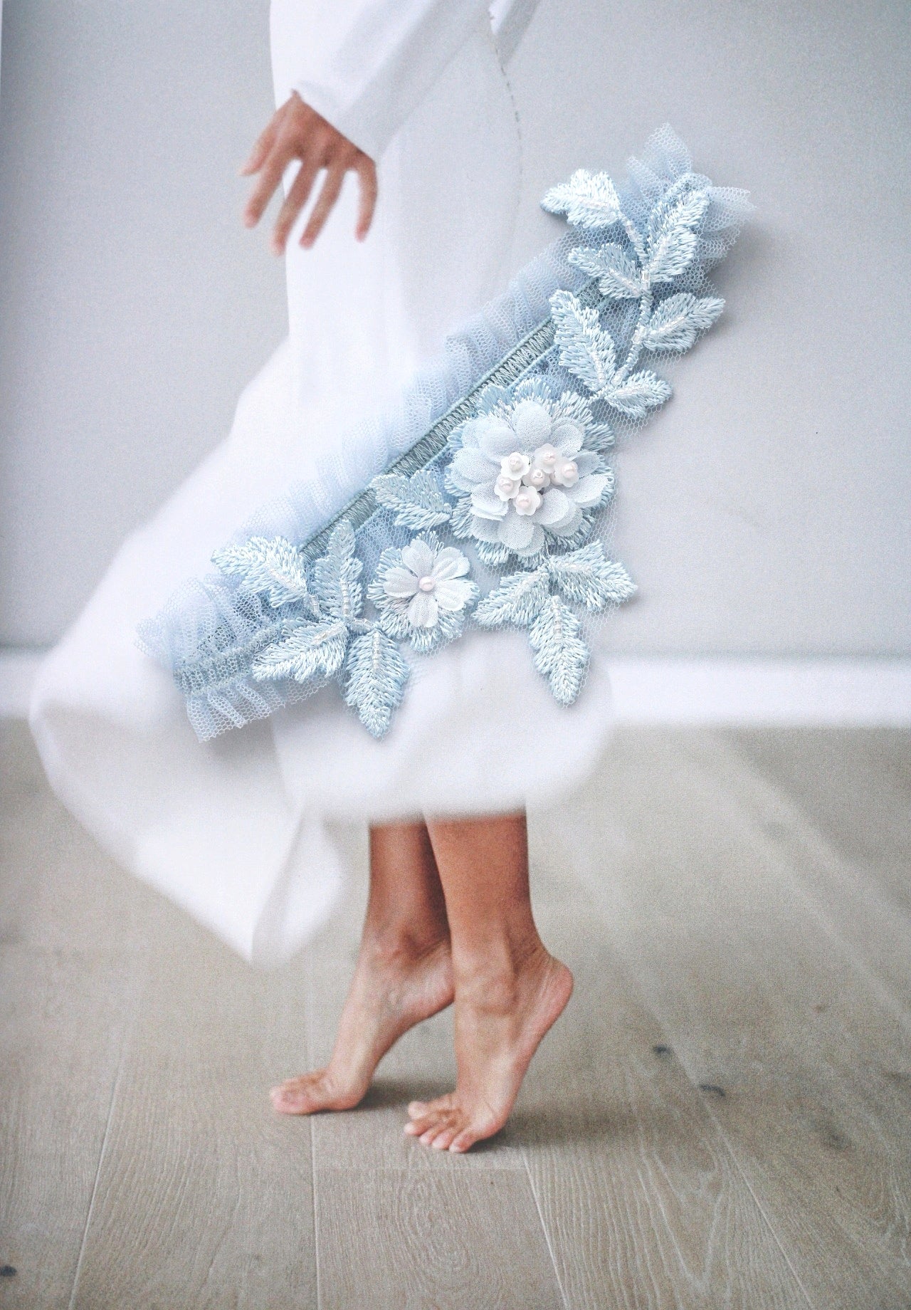 Something blue personalised wedding garter - Megan Therese Couture