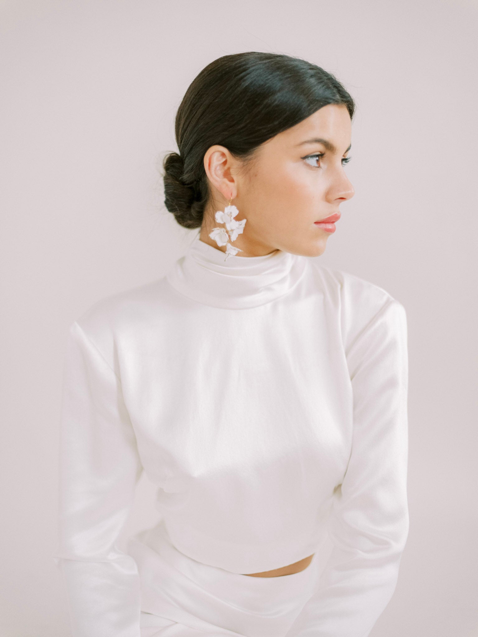 gold tipped bridal earrings
