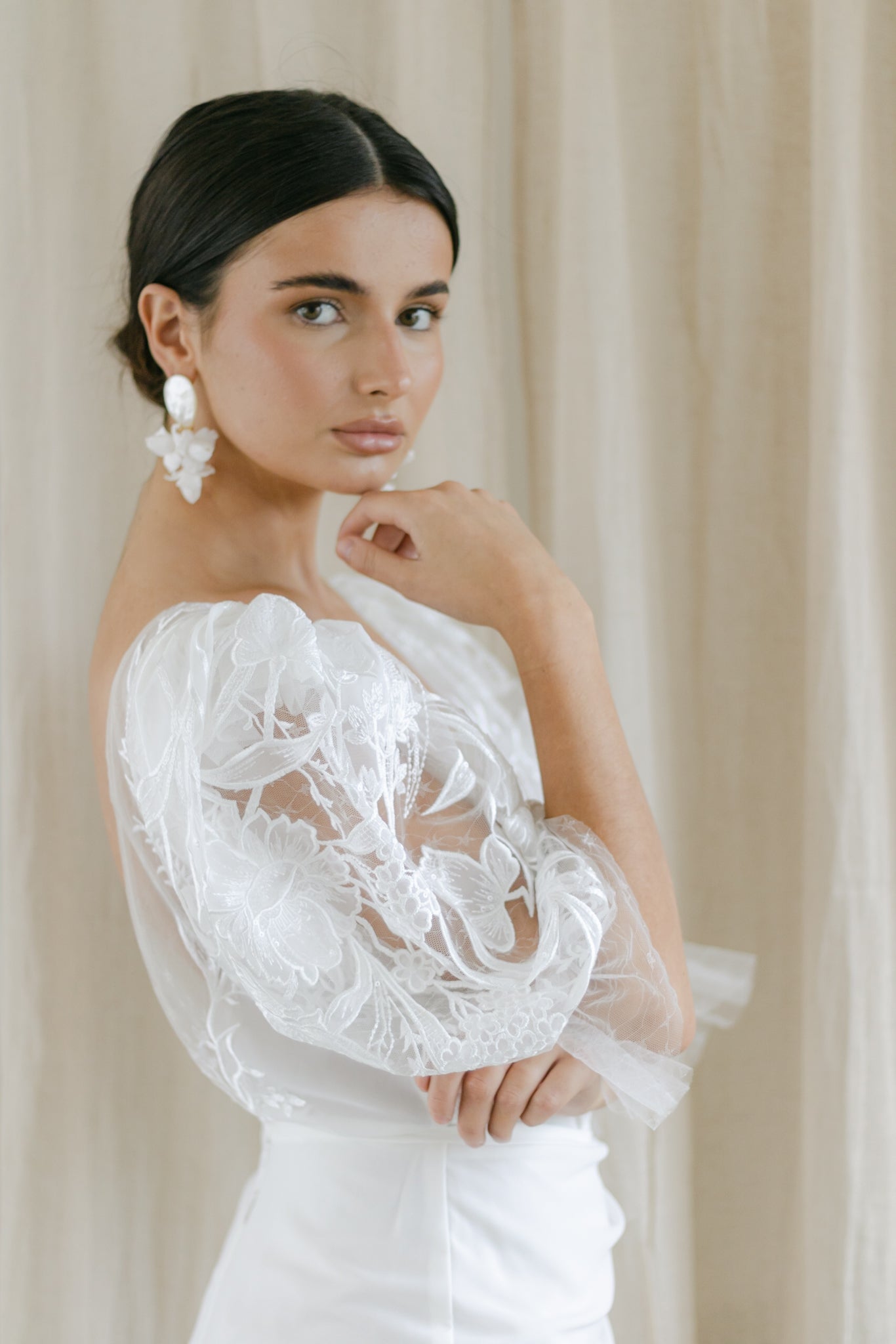 Statement Clay Wedding Earrings l Megan Therese l Handcrafted modern designs